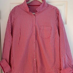 Women’s Hot Pink Gingham Button-Up Shirt